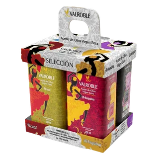 Pack de latas Valroble: Picual, Arbequina, Fusión y Ecológico.
